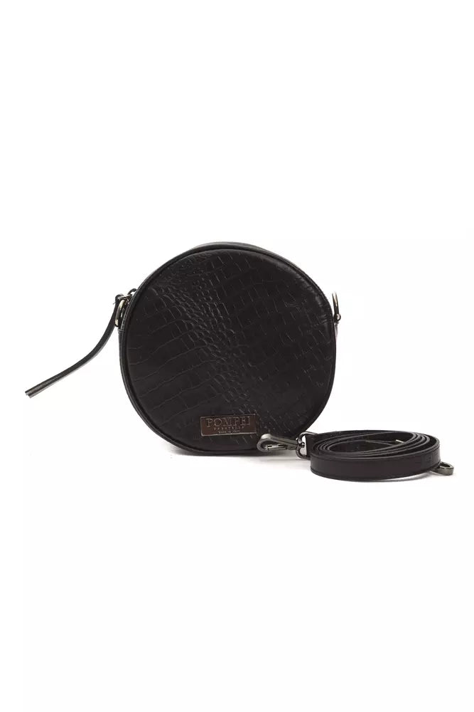 Schwarze Leder-Crossbody-Tasche für Damen