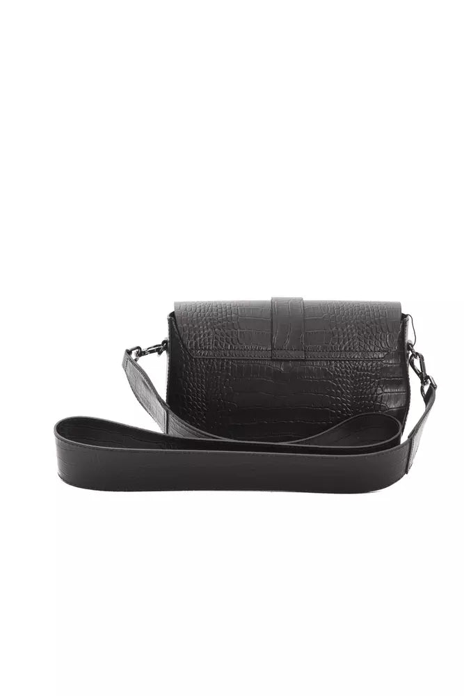 Schwarze Leder-Crossbody-Tasche für Damen