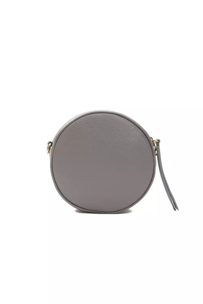 Graue Leder-Crossbody-Tasche für Damen