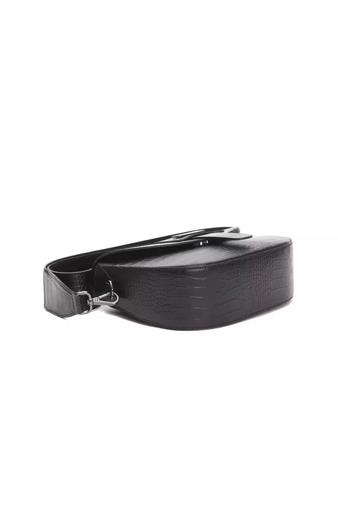 Schwarze Leder-Crossbody-Tasche für Damen