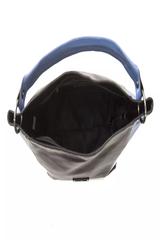 Schwarze Leder-Umhängetasche für Damen