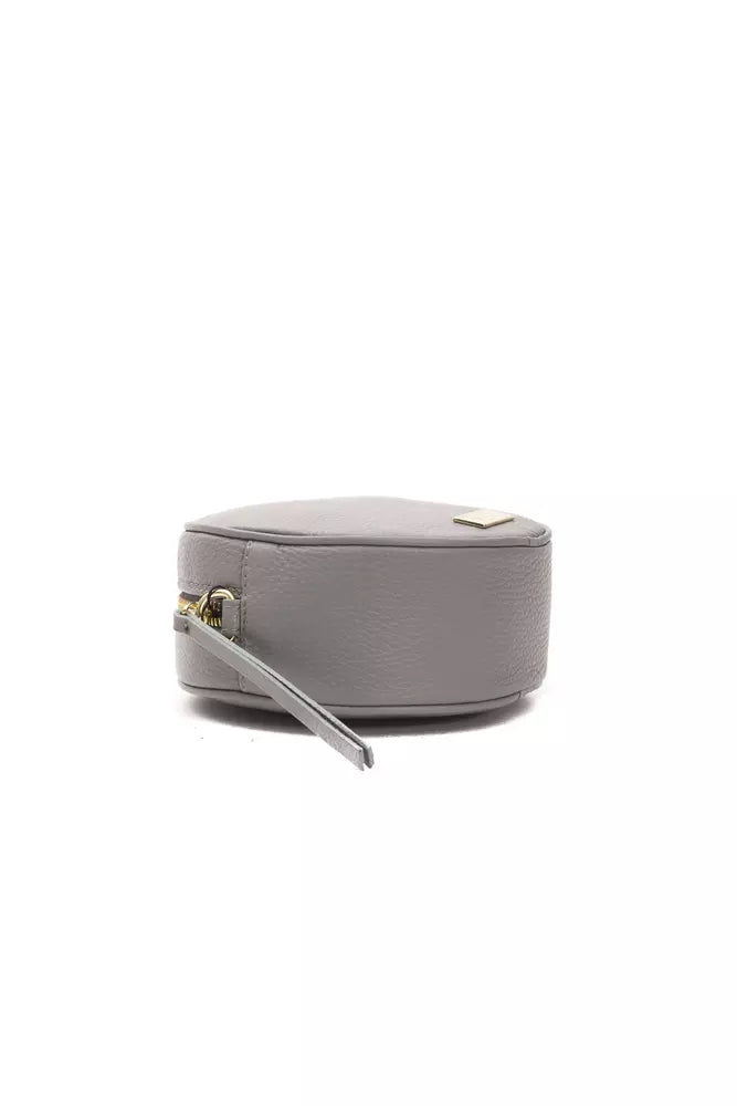 Graue Leder-Crossbody-Tasche für Damen