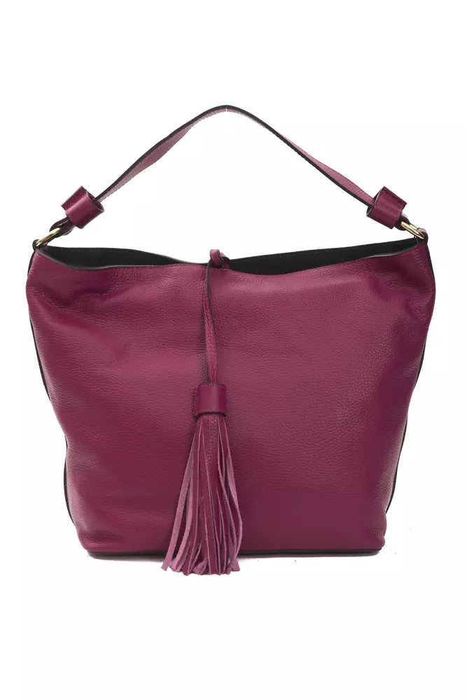 Damen Schultertasche aus Leder in Burgunderrot