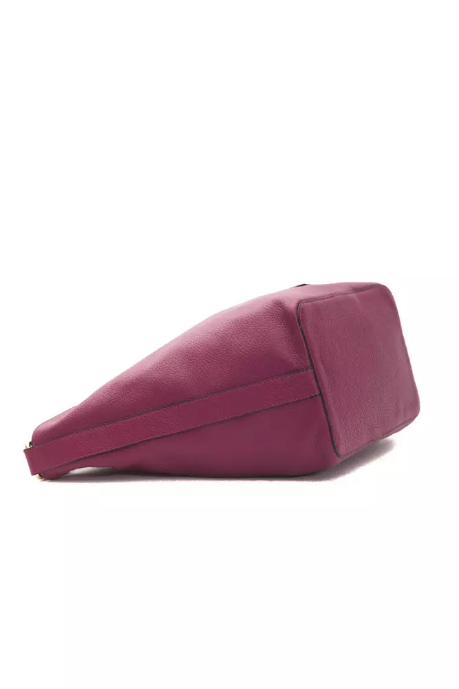 Damen Schultertasche aus Leder in Burgunderrot
