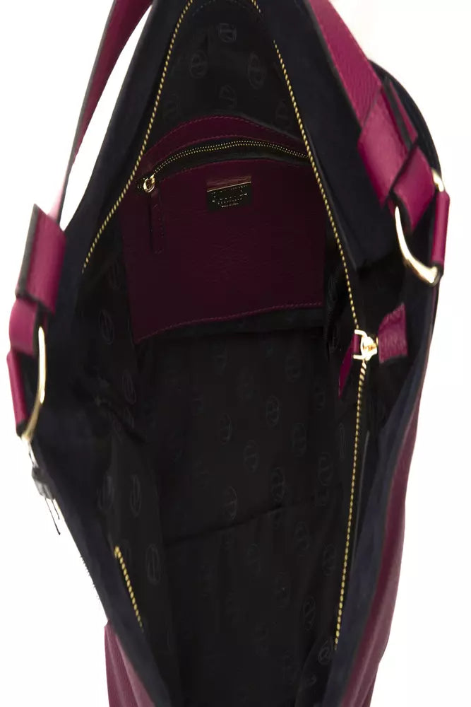 Damen Schultertasche aus Leder in Burgunderrot