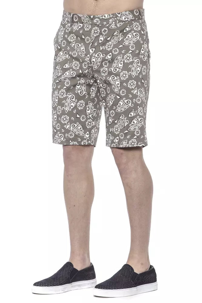 Grüne Baumwoll-Bermuda-Shorts für Herren