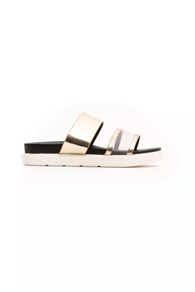 Goldene Polyethylen-Sandalen für Damen