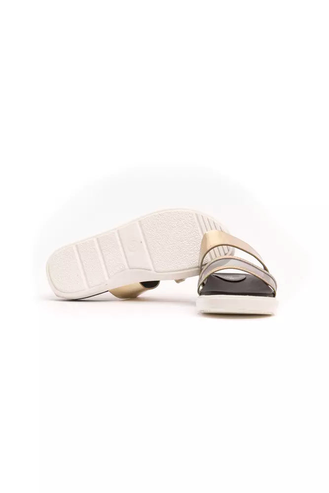 Goldene Polyethylen-Sandalen für Damen