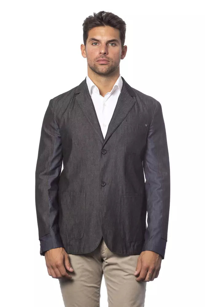 Grauer Herren-Baumwollblazer