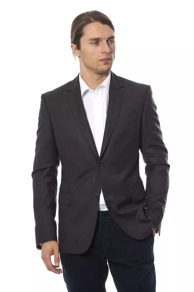 Grauer Woll-Blazer für Herren