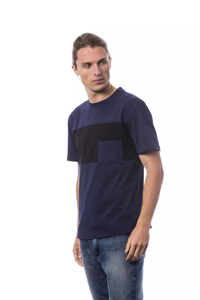 Blau Baumwolle Männer T-Shirt
