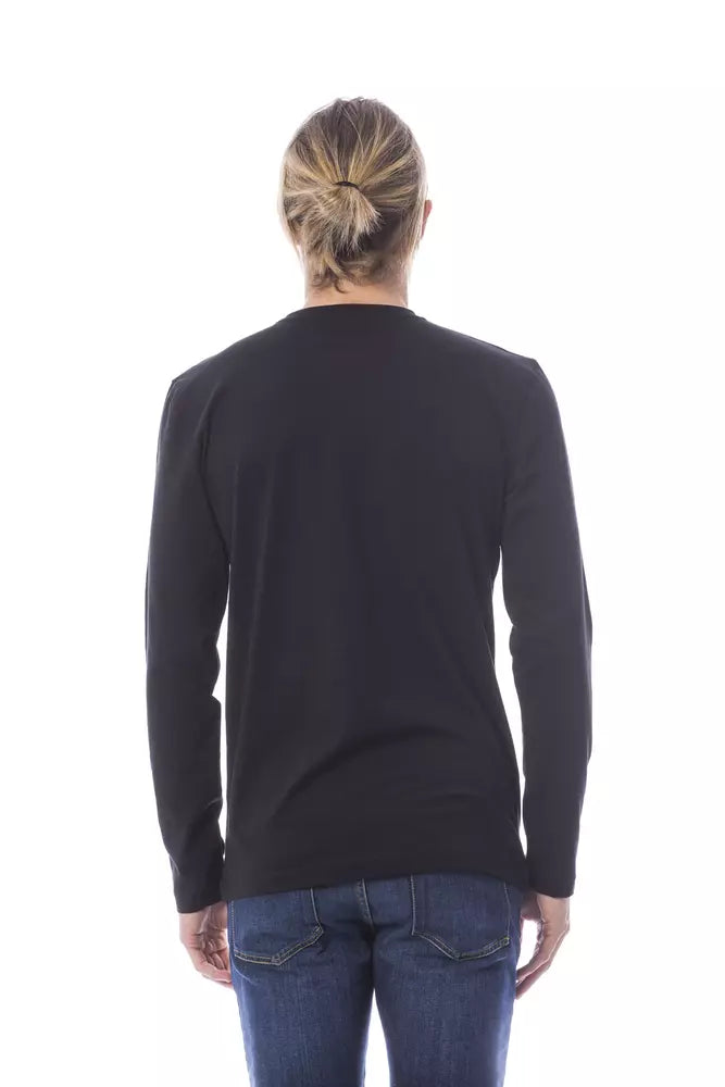 Black cotton men's T-shirt