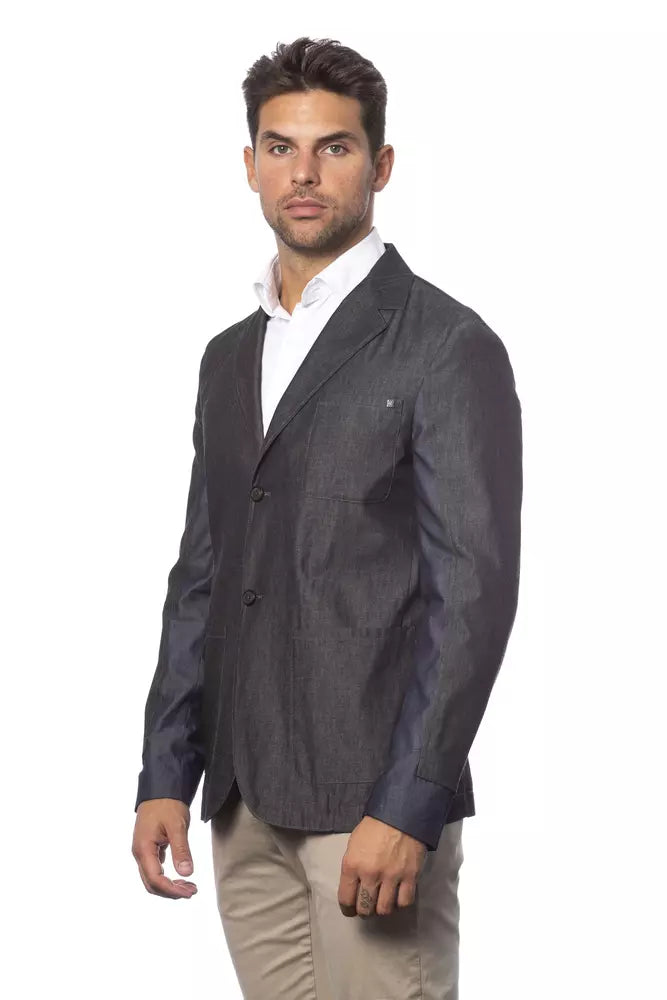Grauer Herren-Baumwollblazer