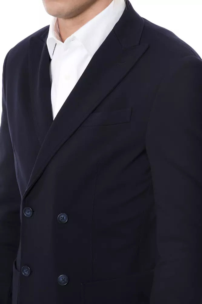 Blauer Viskose-Herrenblazer