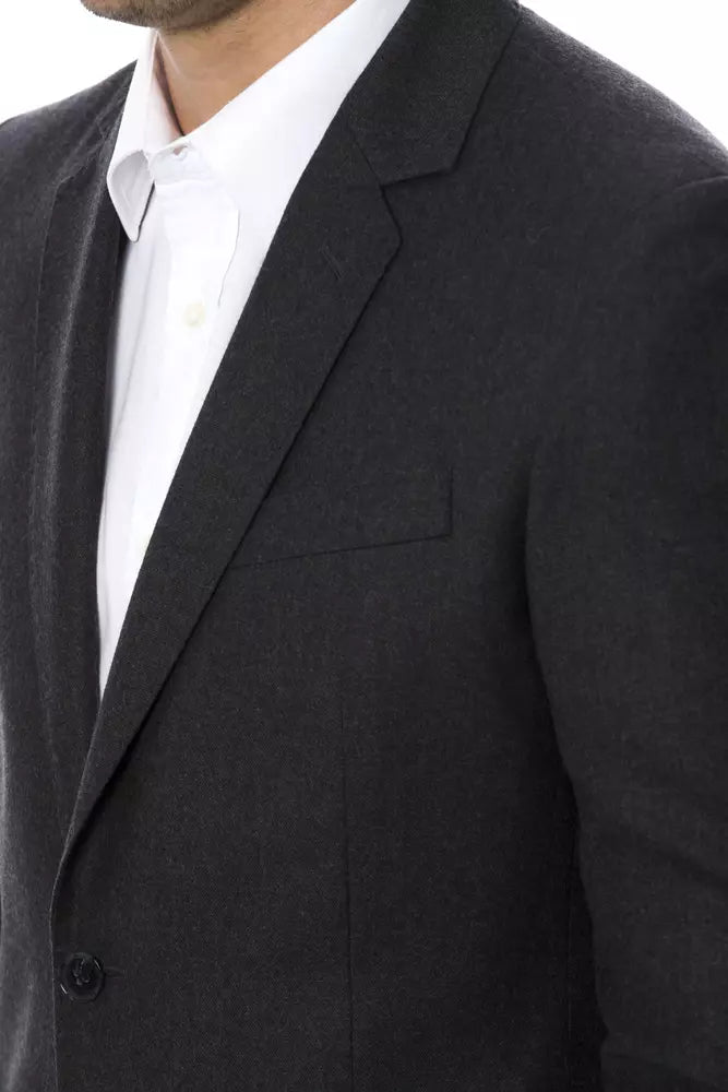Grauer Woll-Blazer für Herren