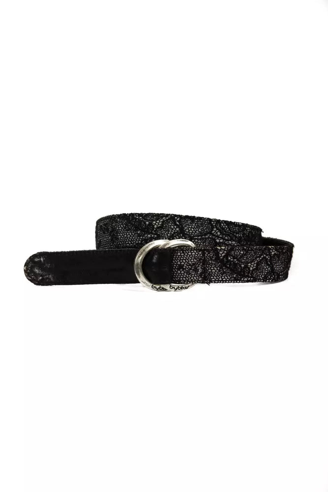 Black wool belt for women