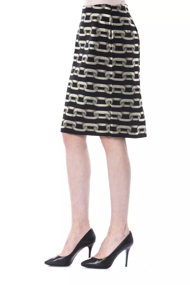 Black viscose skirt for women