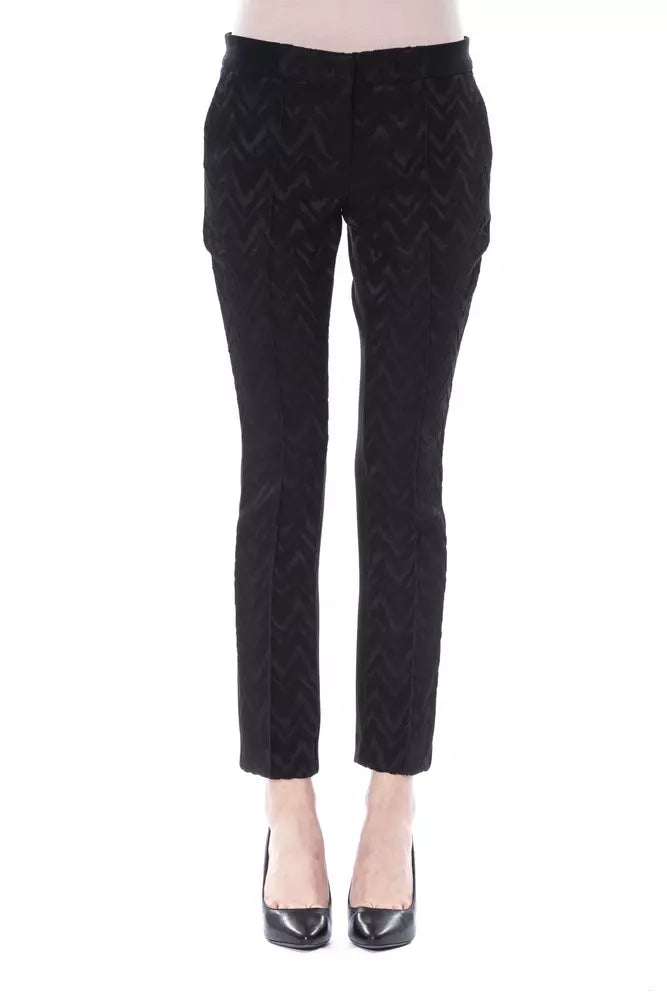 Damenhose mit Marabufedern in Schwarz