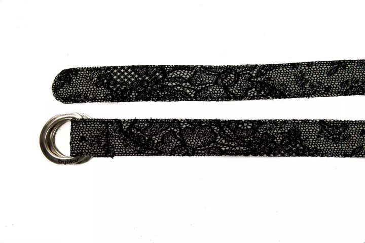 Black wool belt for women