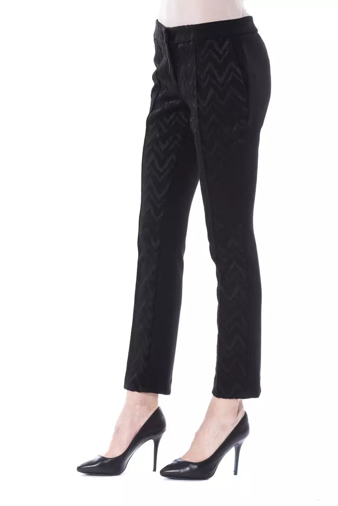 Damenhose mit Marabufedern in Schwarz