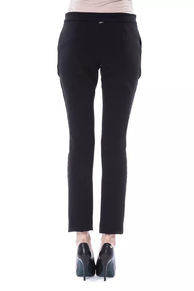 Damenhose mit Marabufedern in Schwarz