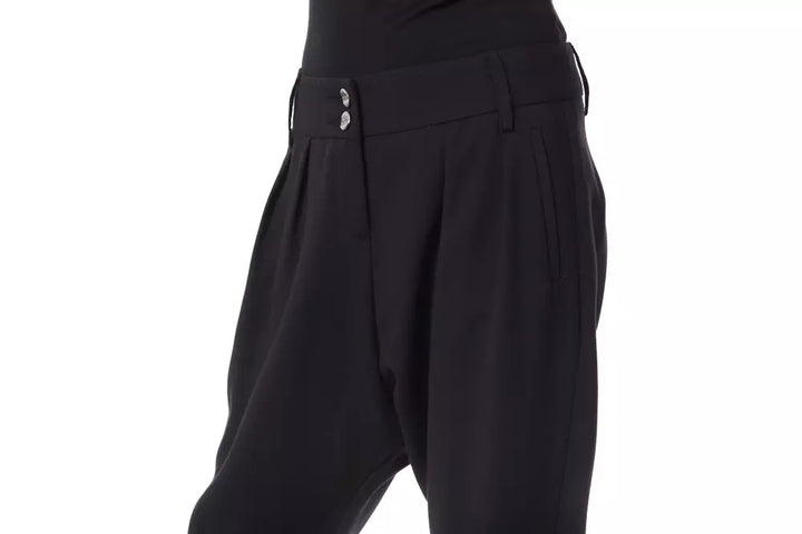 Schwarze Damenhose aus Polyester
