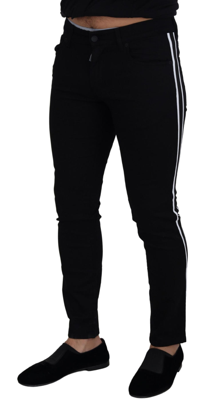 Schwarze Baumwolle DG Crown Herren Denim Jeans