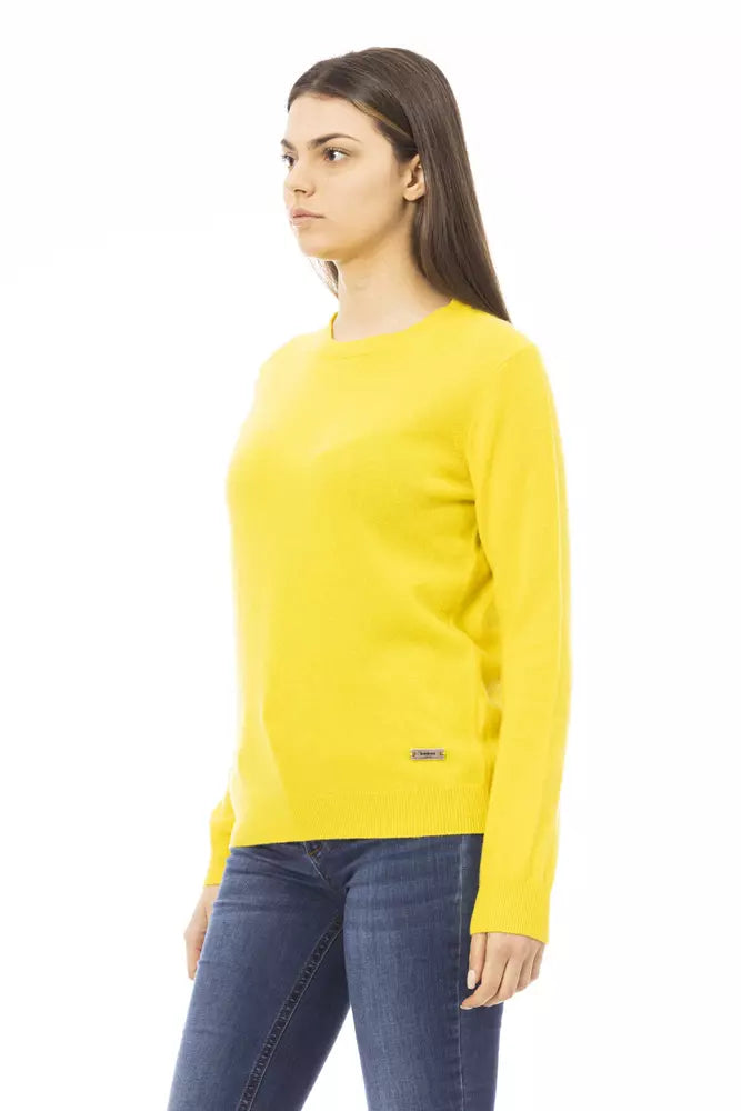 Gelber Kaschmir-Pullover für Damen