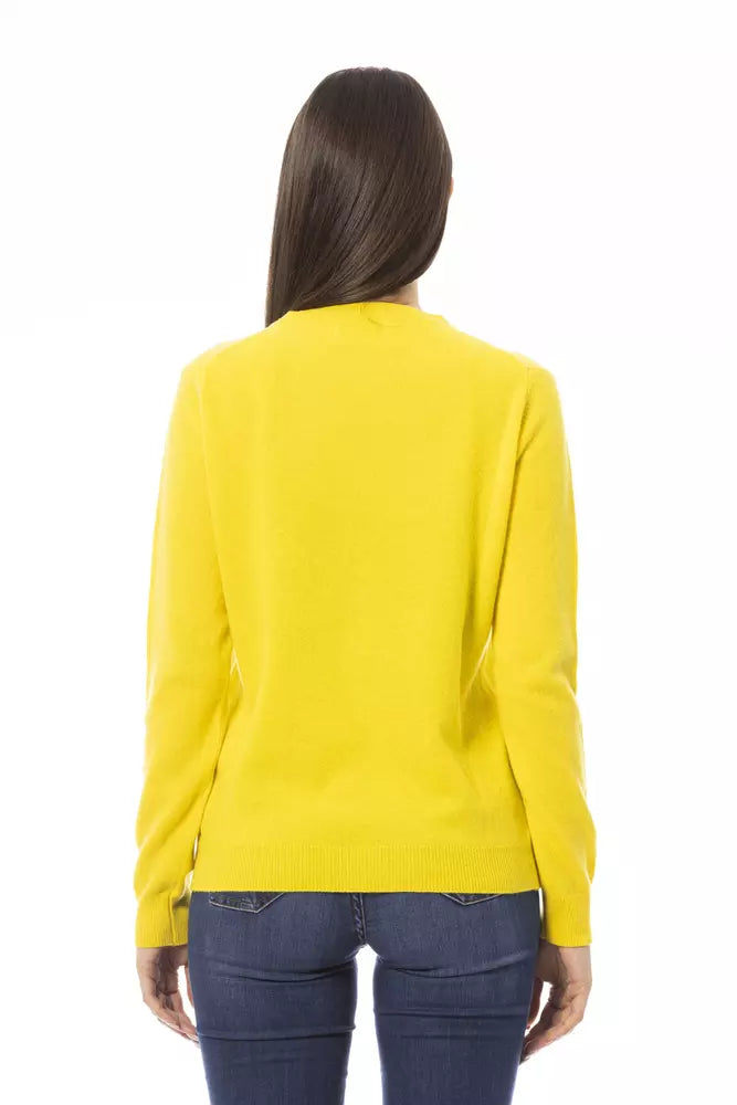 Gelber Kaschmir-Pullover für Damen