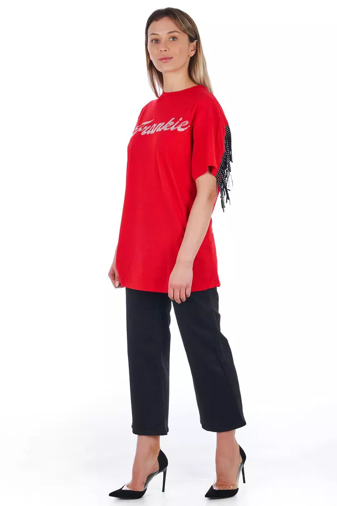 Schwarze Baumwoll-Cropped-Hose für Damen