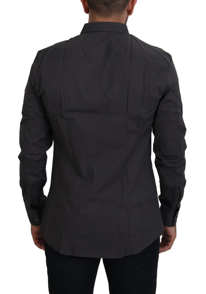 Graues SICILIA Slim Fit Stretch-Hemd