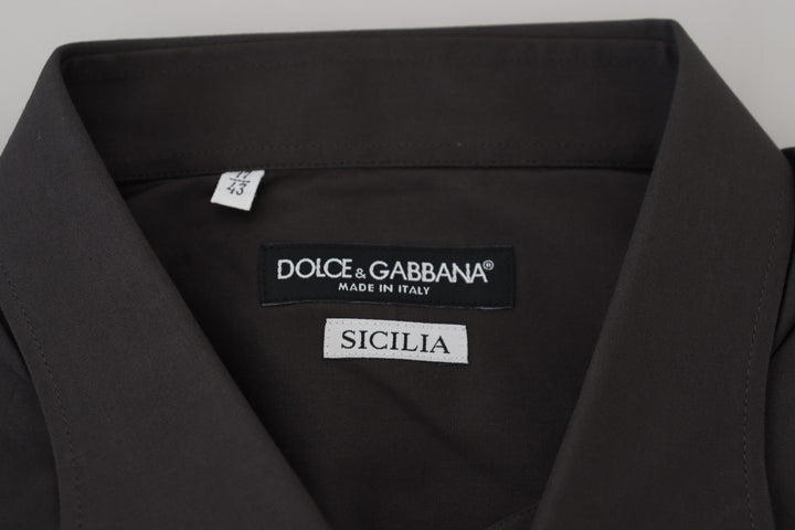 Graues SICILIA Slim Fit Stretch-Hemd