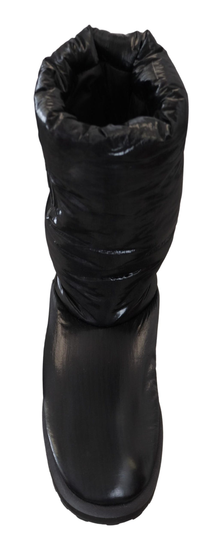 Schwarze Stiefel Gepolsterte Mittlere Wade Winterschuhe