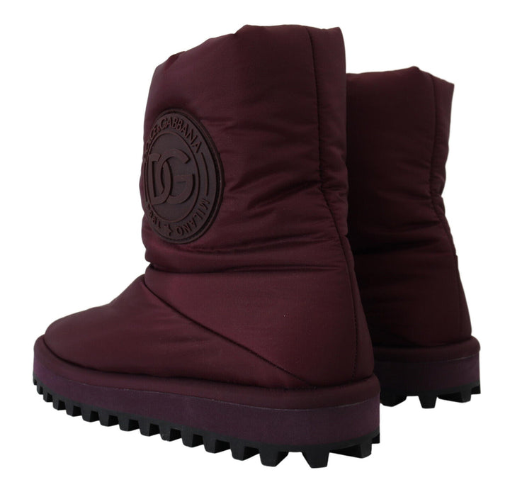 Elegant burgundy mid-calf boots