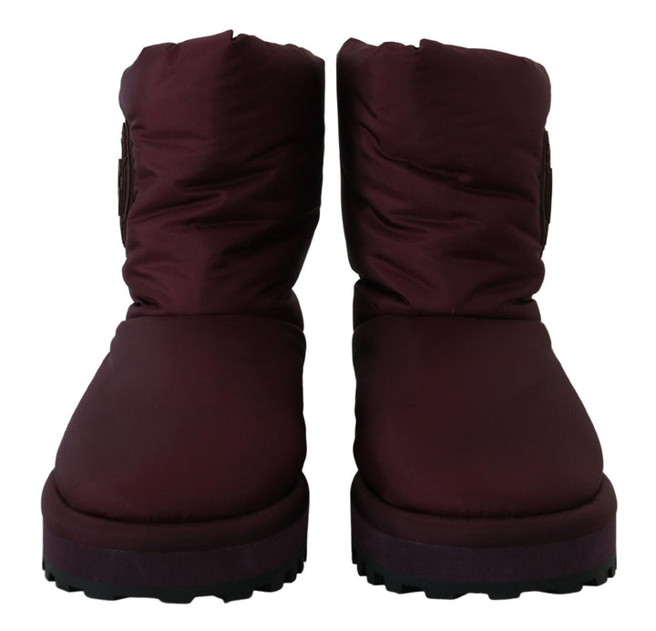 Elegant burgundy mid-calf boots