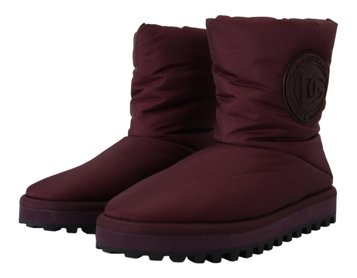 Elegant burgundy mid-calf boots