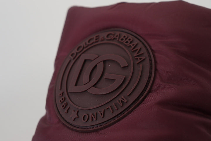 Elegant burgundy mid-calf boots