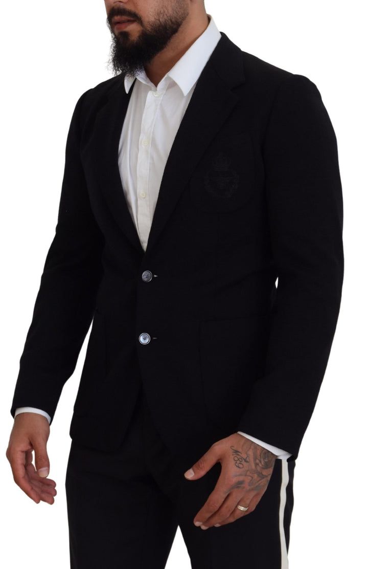 Schwarze Wollkrone Slim Fit Jacke Blazer