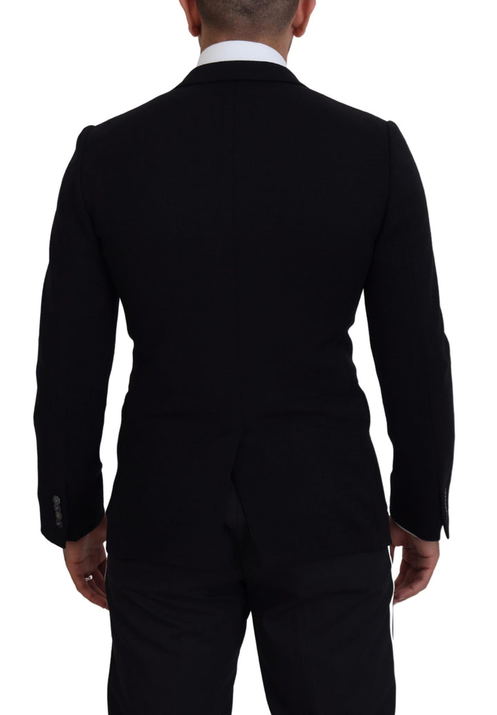 Schwarze Wollkrone Slim Fit Jacke Blazer