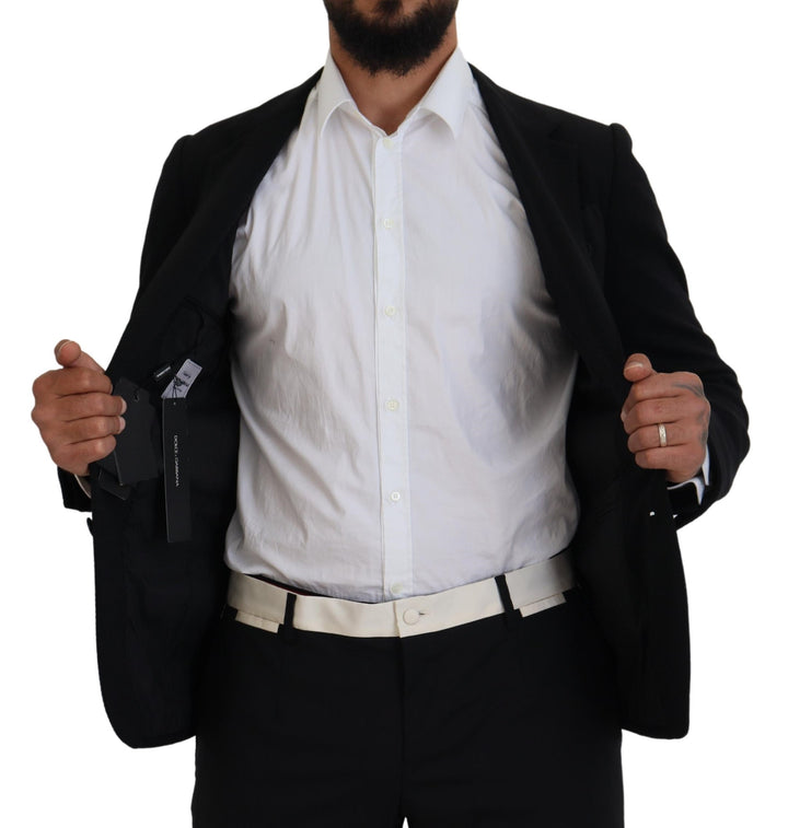 Schwarze Wollkrone Slim Fit Jacke Blazer