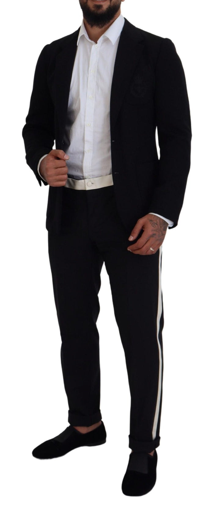 Schwarze Wollkrone Slim Fit Jacke Blazer