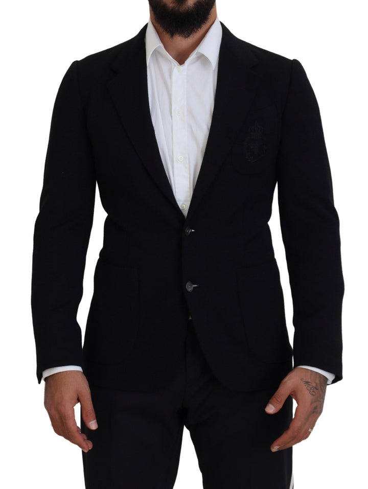 Schwarze Wollkrone Slim Fit Jacke Blazer