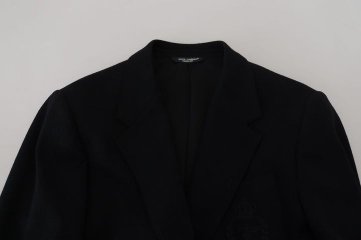 Schwarze Wollkrone Slim Fit Jacke Blazer
