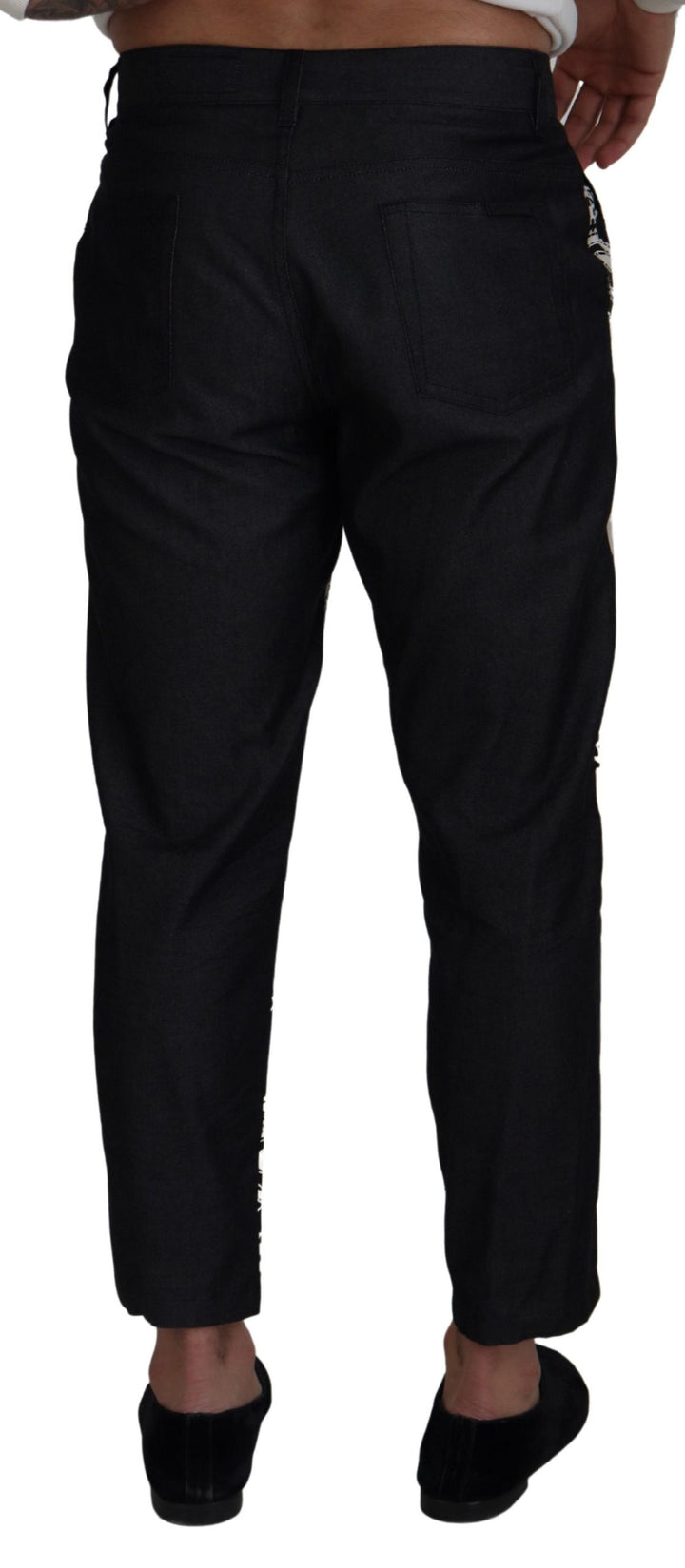Schwarze Seidenbandana Print-Hose