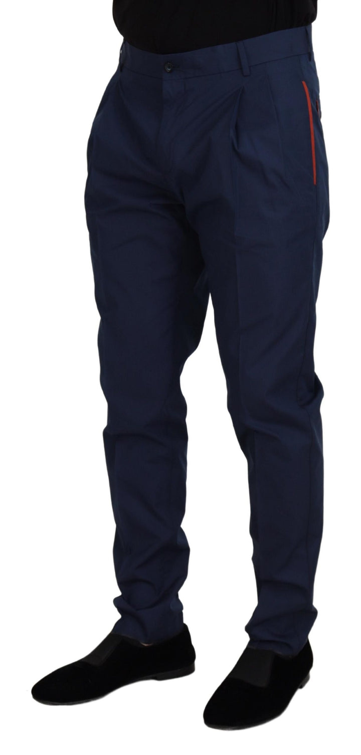 Blaue formelle Chino-Hose aus Baumwolle