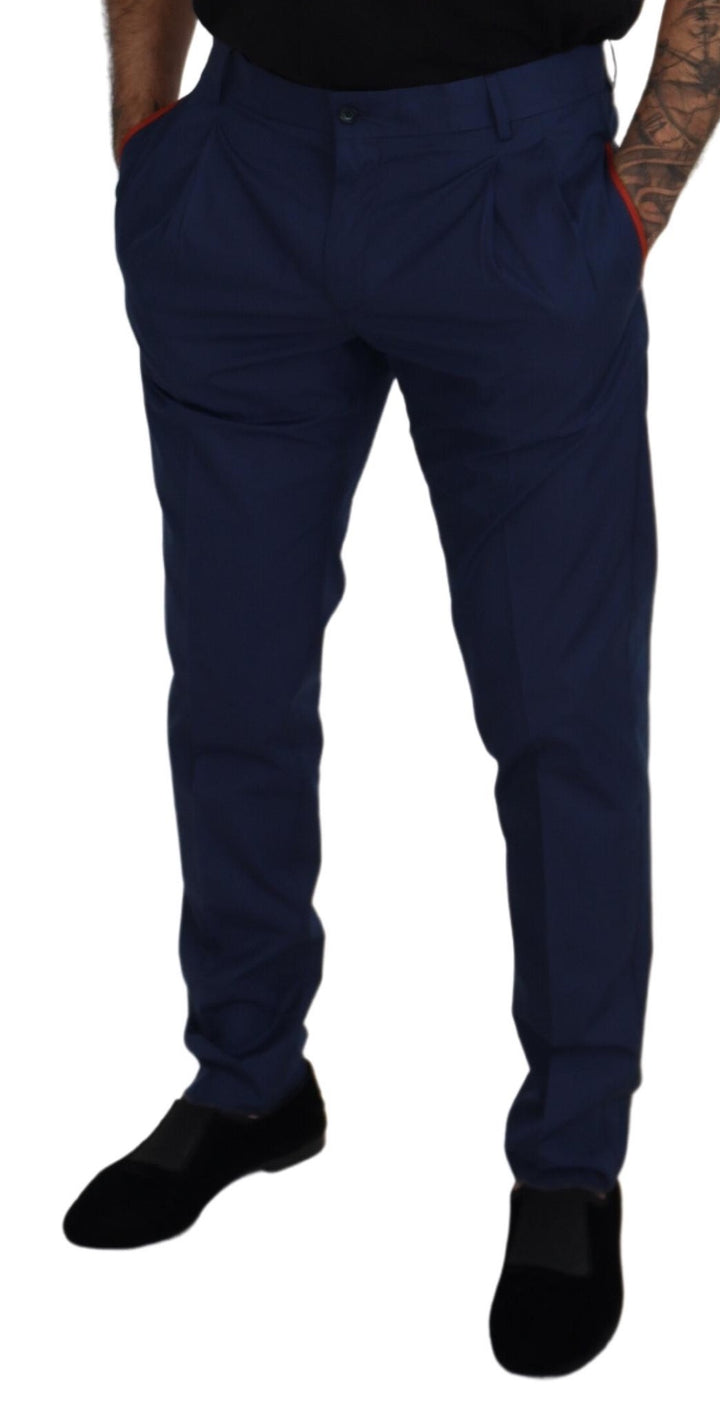 Blaue formelle Chino-Hose aus Baumwolle