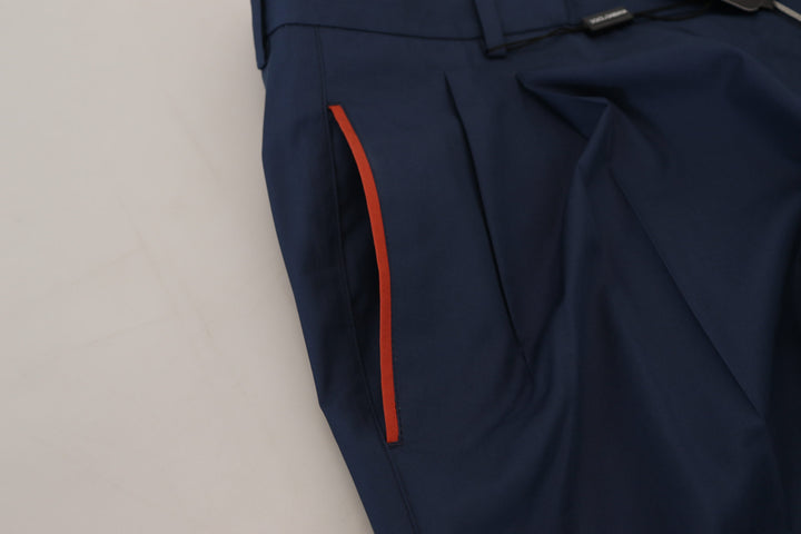 Blaue formelle Chino-Hose aus Baumwolle