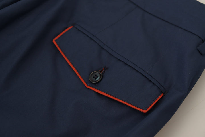 Blaue formelle Chino-Hose aus Baumwolle