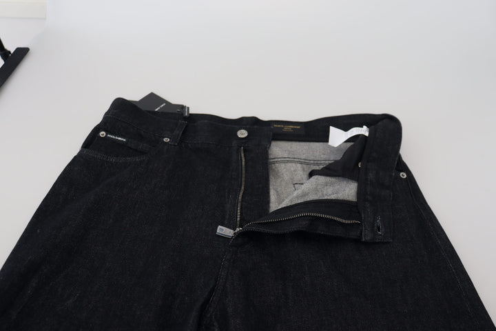 Schwarz gewaschene Baumwolle Männer Casual Denim Jeans