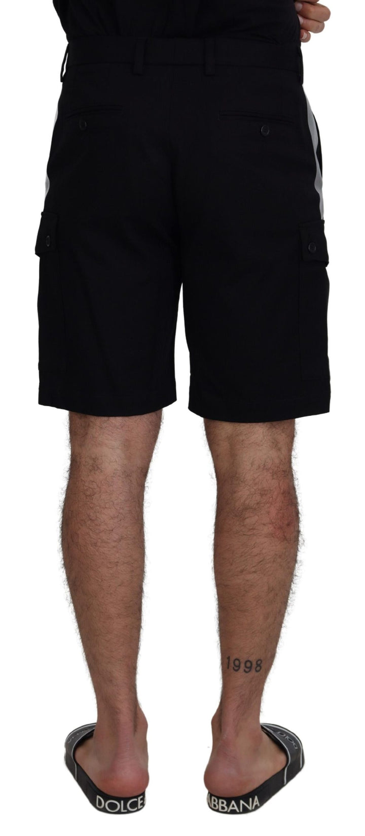 Schwarze Bermuda Cargo Freizeitshorts